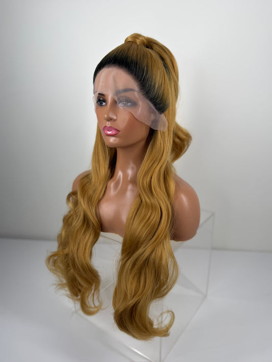 Pre-Styled Rooted Gold Wig