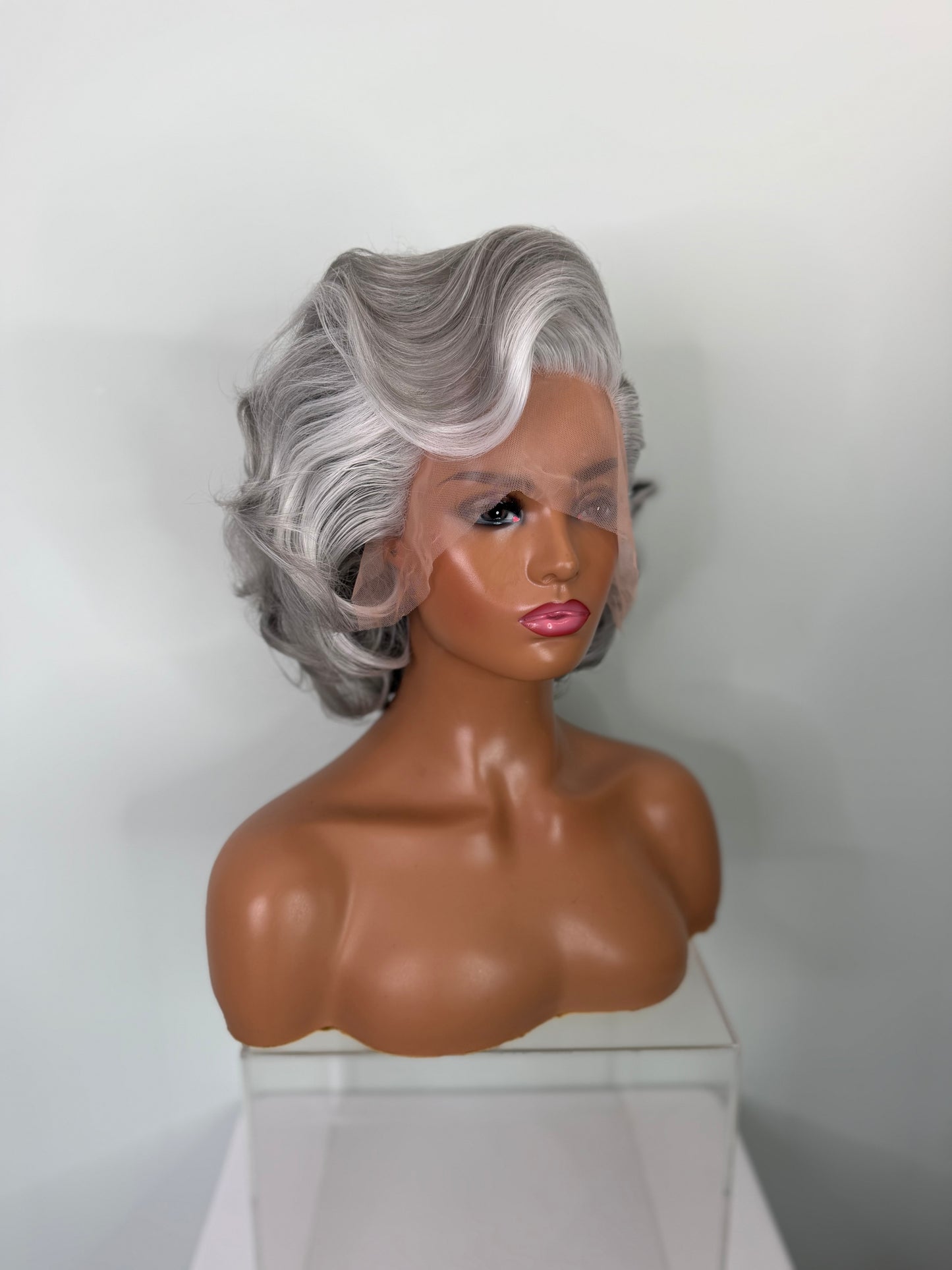 Pre-Styled Silver Fox Wig