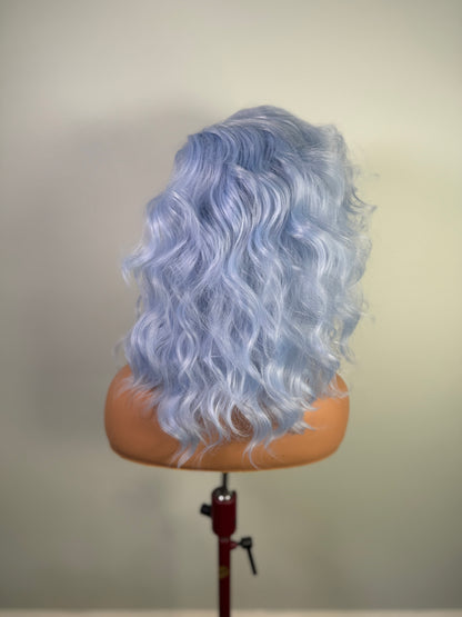 Pre-Styled Glacier Blue Wig