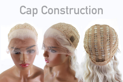 Pre-Styled Bright Orange Ombré Wig