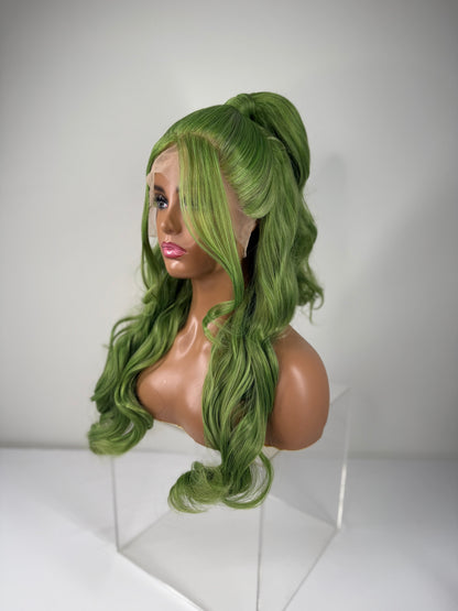 Pre-Styled Wicked Green wig