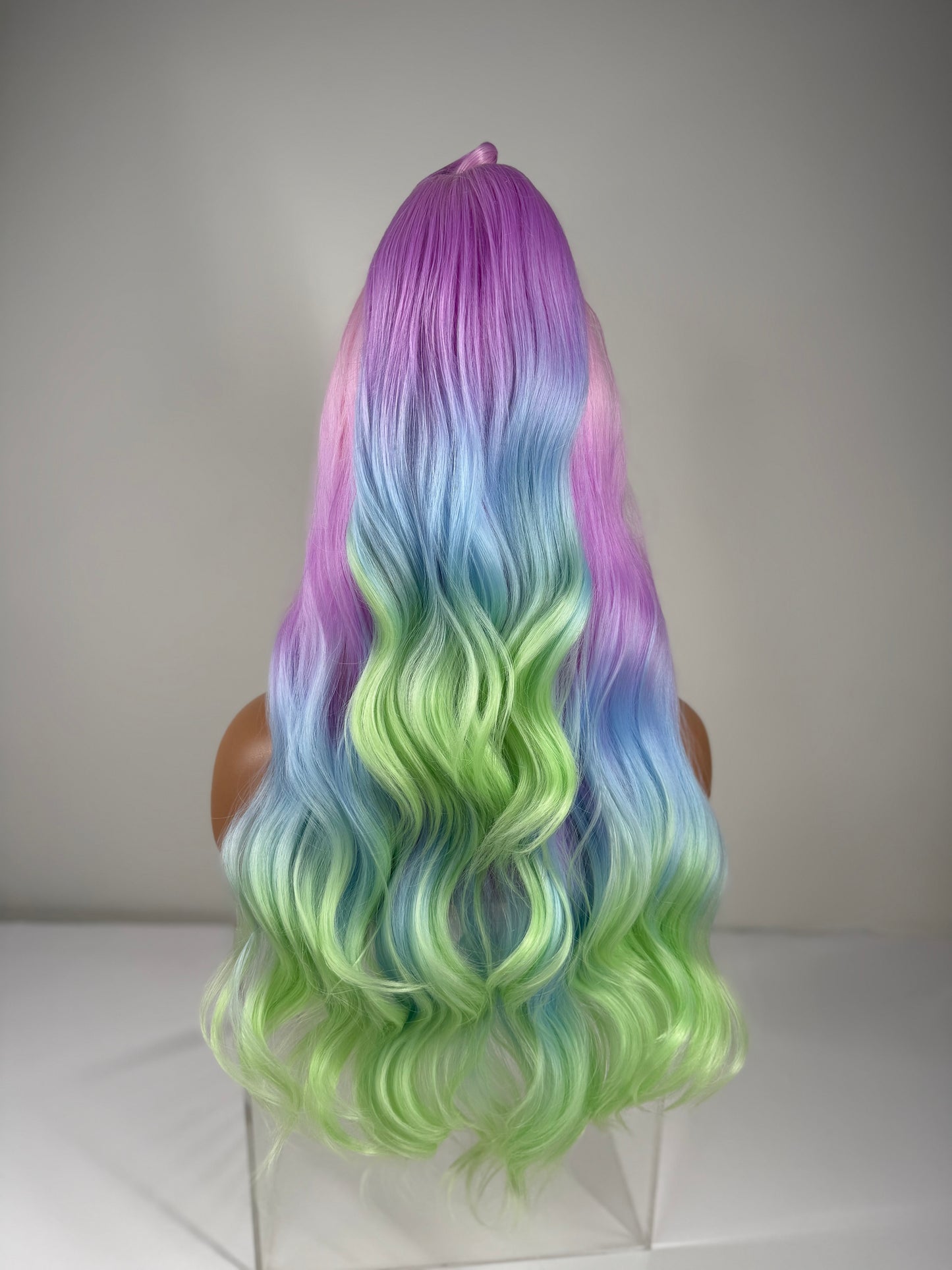Pre-Styled Pastel Rainbow Wig