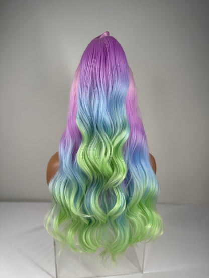 Pre-Styled Pastel Rainbow Wig