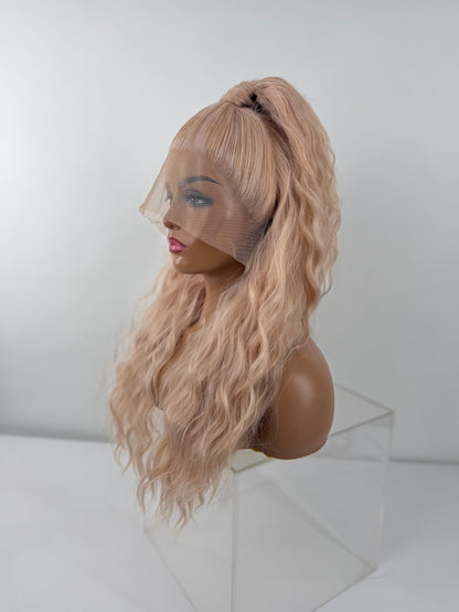 Pre-Styled Peachy Blonde Wig