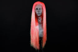 Plastic Peach Tinsel Wig