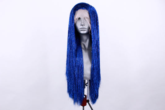 Royal Blue Sparkle Tinsel Wig