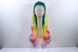 Pre-styled Pastel Rainbow Wig
