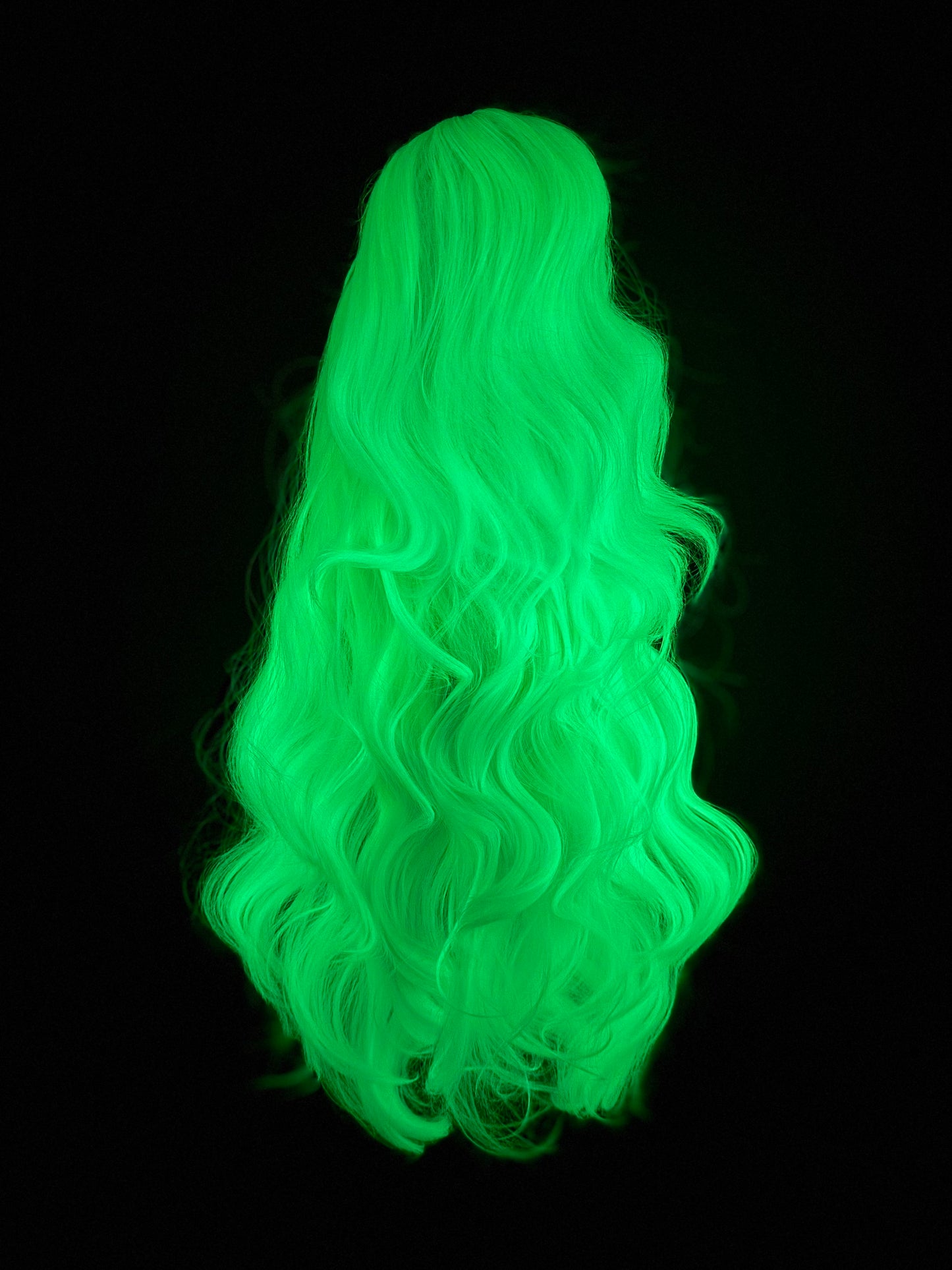 Pre-Styled Glow In The Dark Green Wig