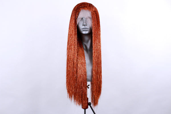 Copper Sparkle Tinsel Wig