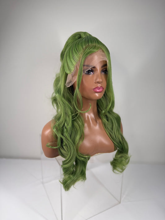 Pre-Styled Wicked Green wig