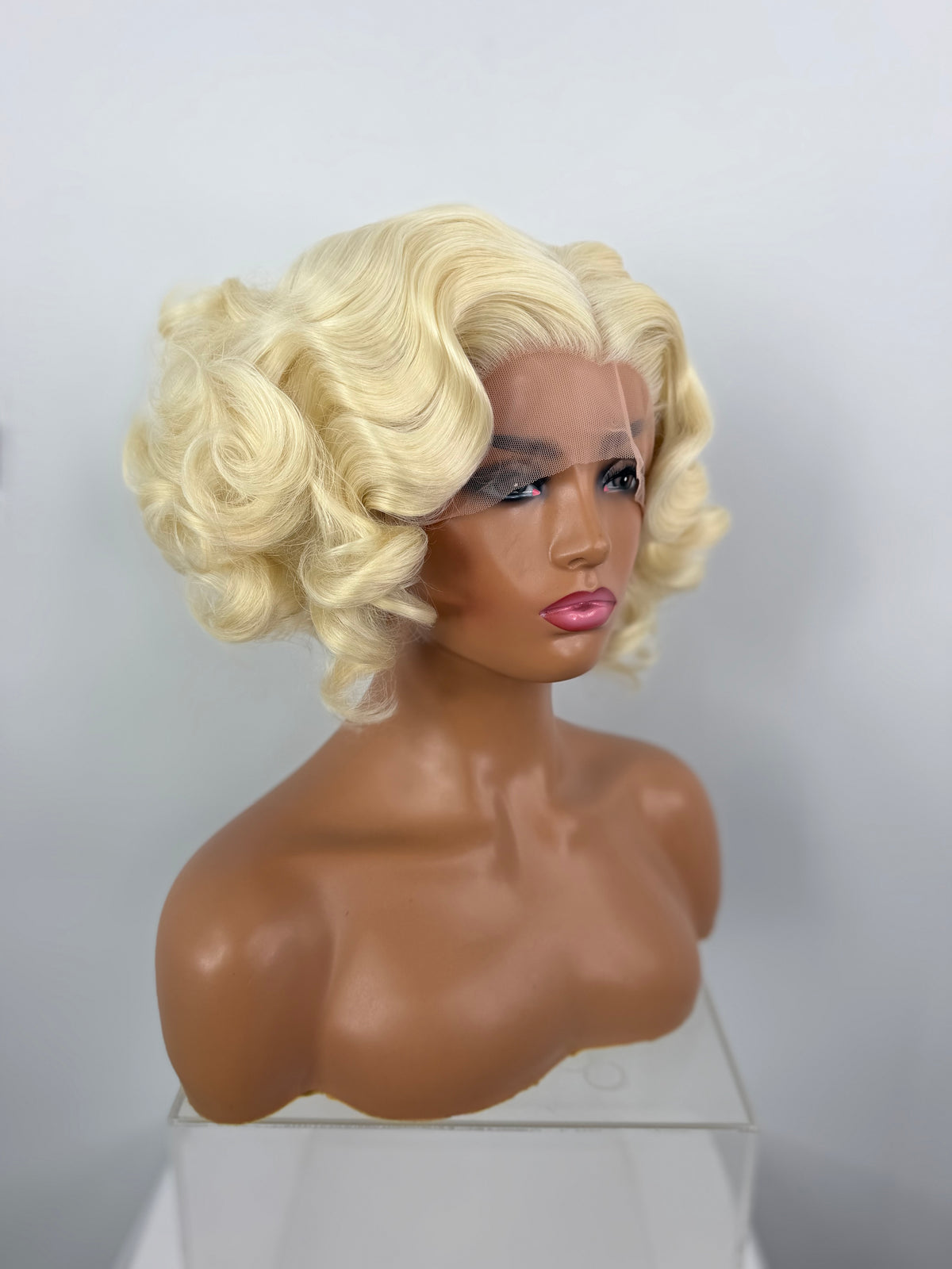 Pre-Styled Platinum Wig