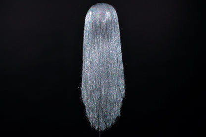Silver Sparkle Tinsel Wig