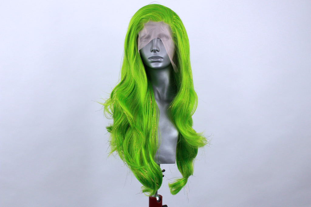 Limited Edition Lime Sparkle Tinsel Wig