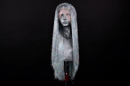Silver Sparkle Tinsel Wig