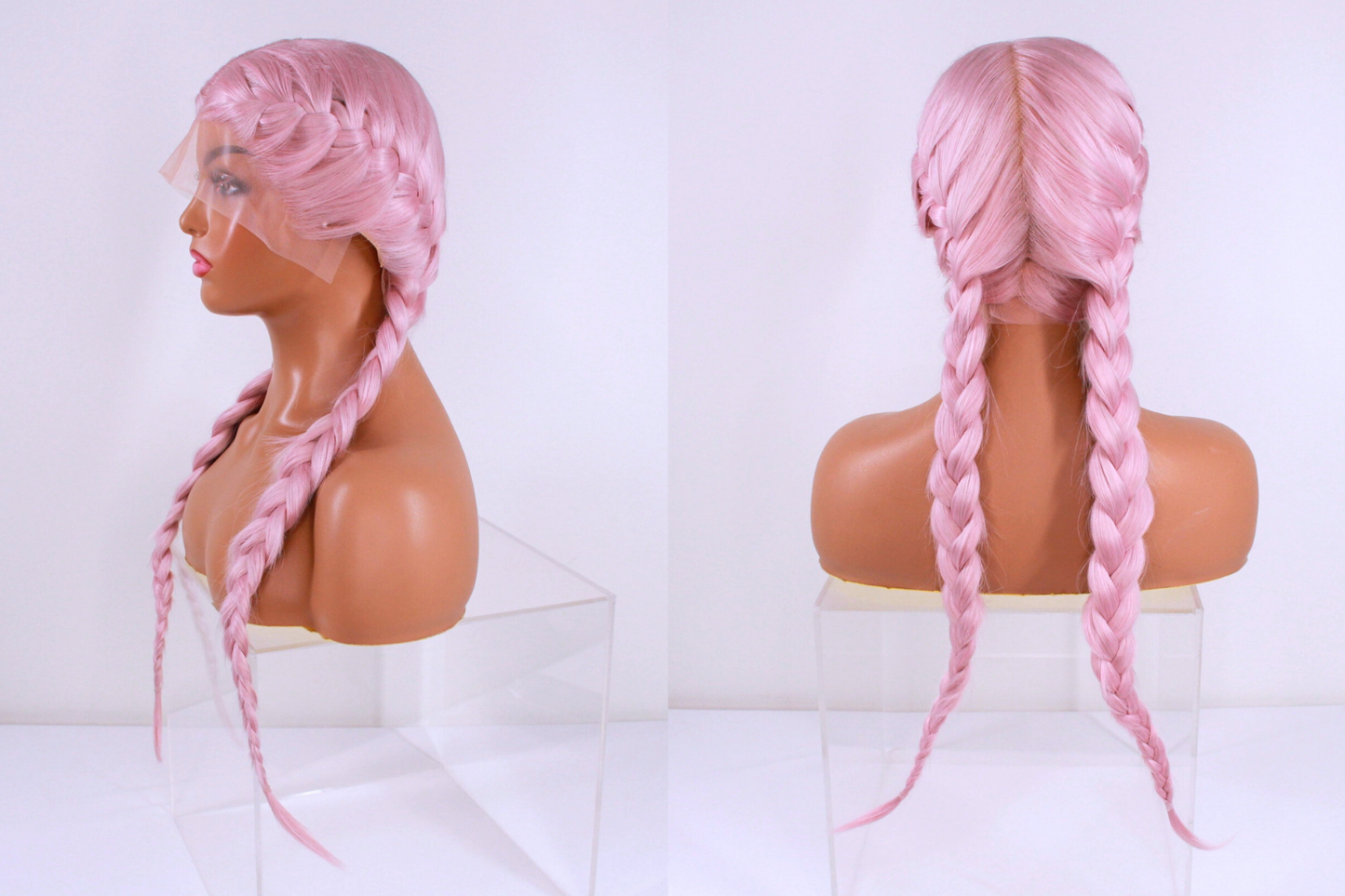 Braided Lacefront Wig- Metallic Pink