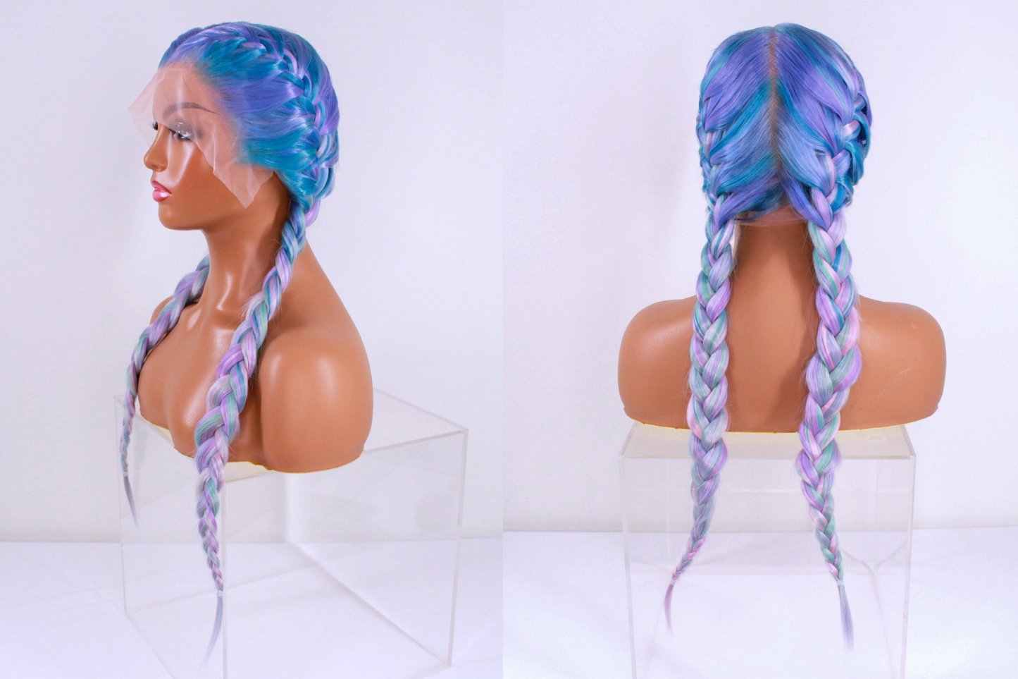 Braided Lacefront Wig- Pastel Galaxy