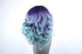 Marilyn- Rooted Purple & Teal Green Ombre