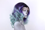 Marilyn- Rooted Purple & Teal Green Ombre