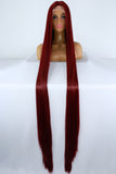 65” Burgundy Red Lacefront Wig