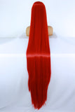 65” Bright Red Lacefront Wig